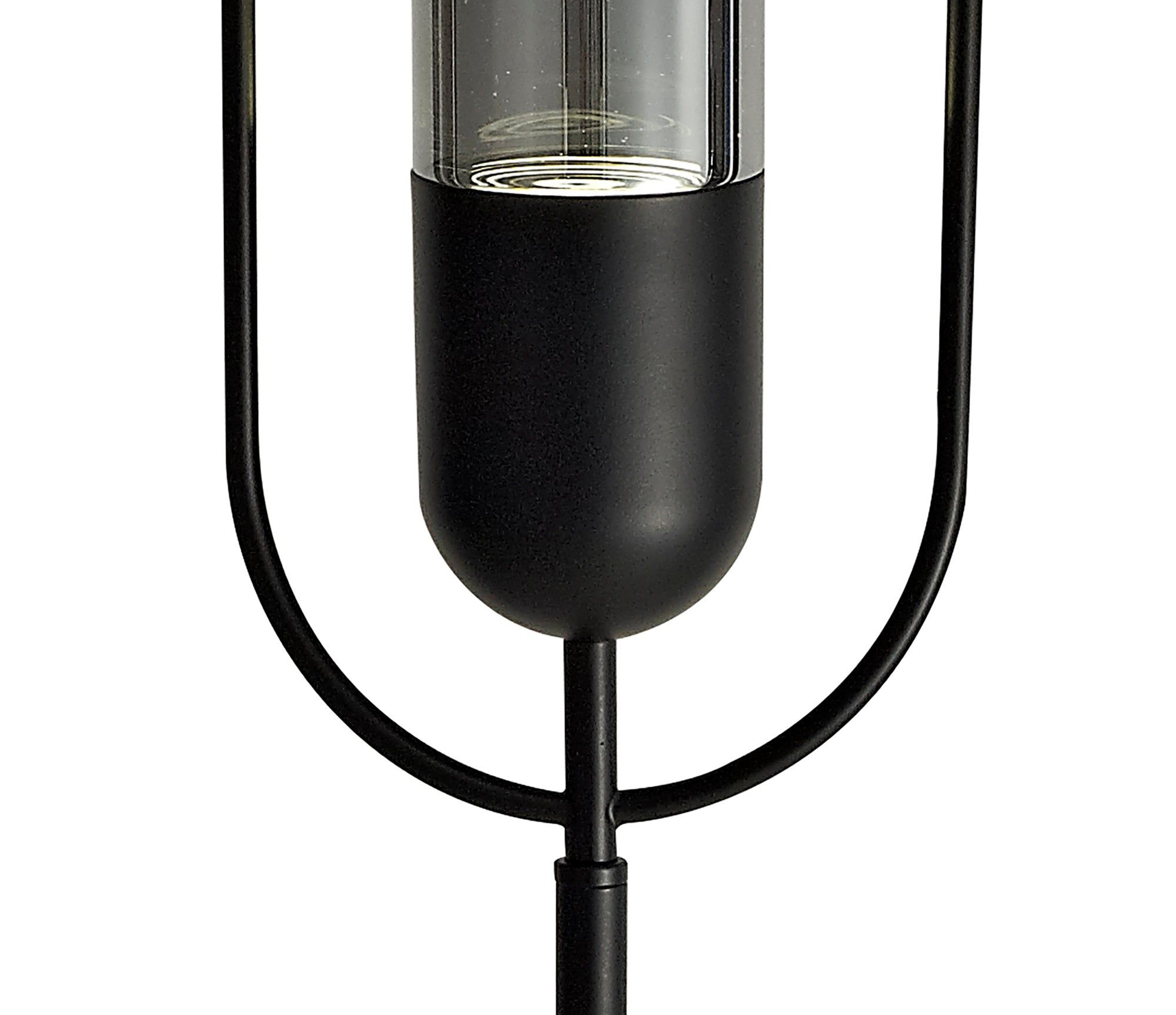 Tienes Floor Lamp, 1 x 7W LED, 4000K, 790lm, Antique Brass/Amber, Satin Nickel/Clear, Black/Smoked, 3yrs Warranty