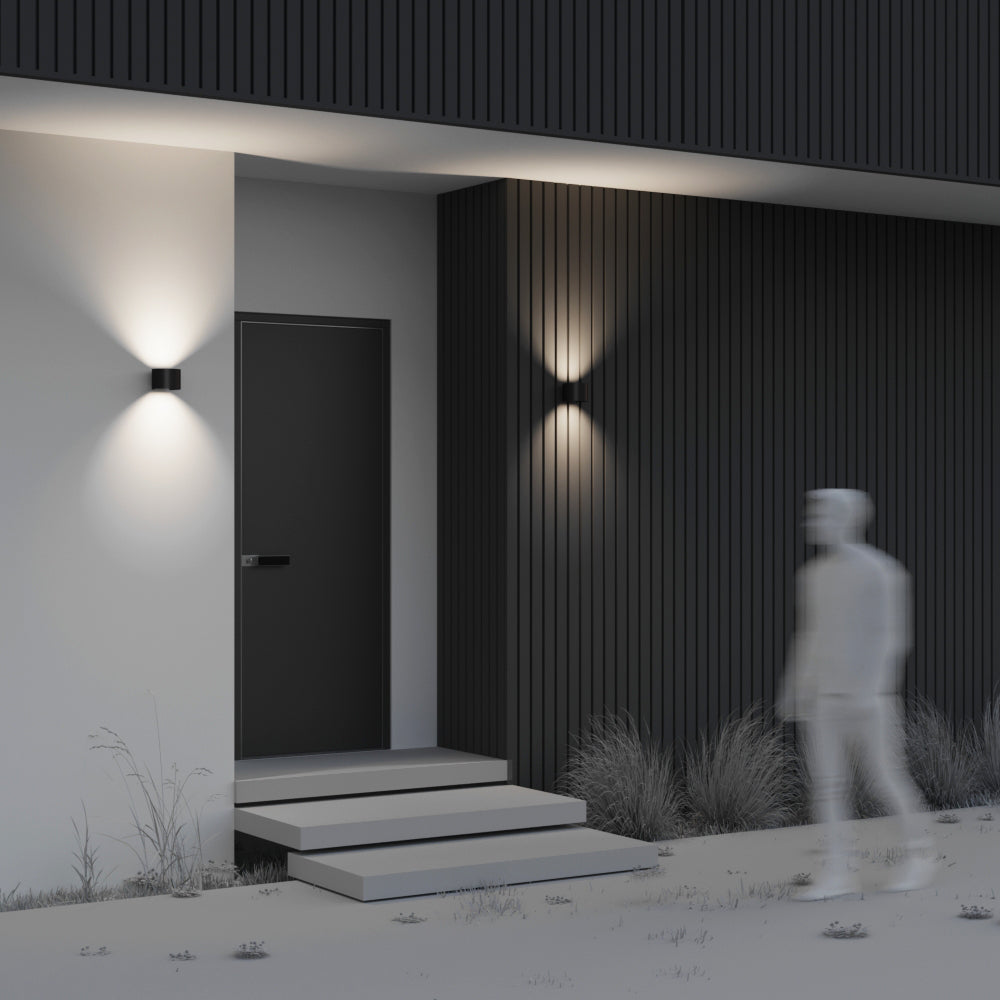 Fulton LED Up/Down Outdoor Wall Light- Black/ White Finishes