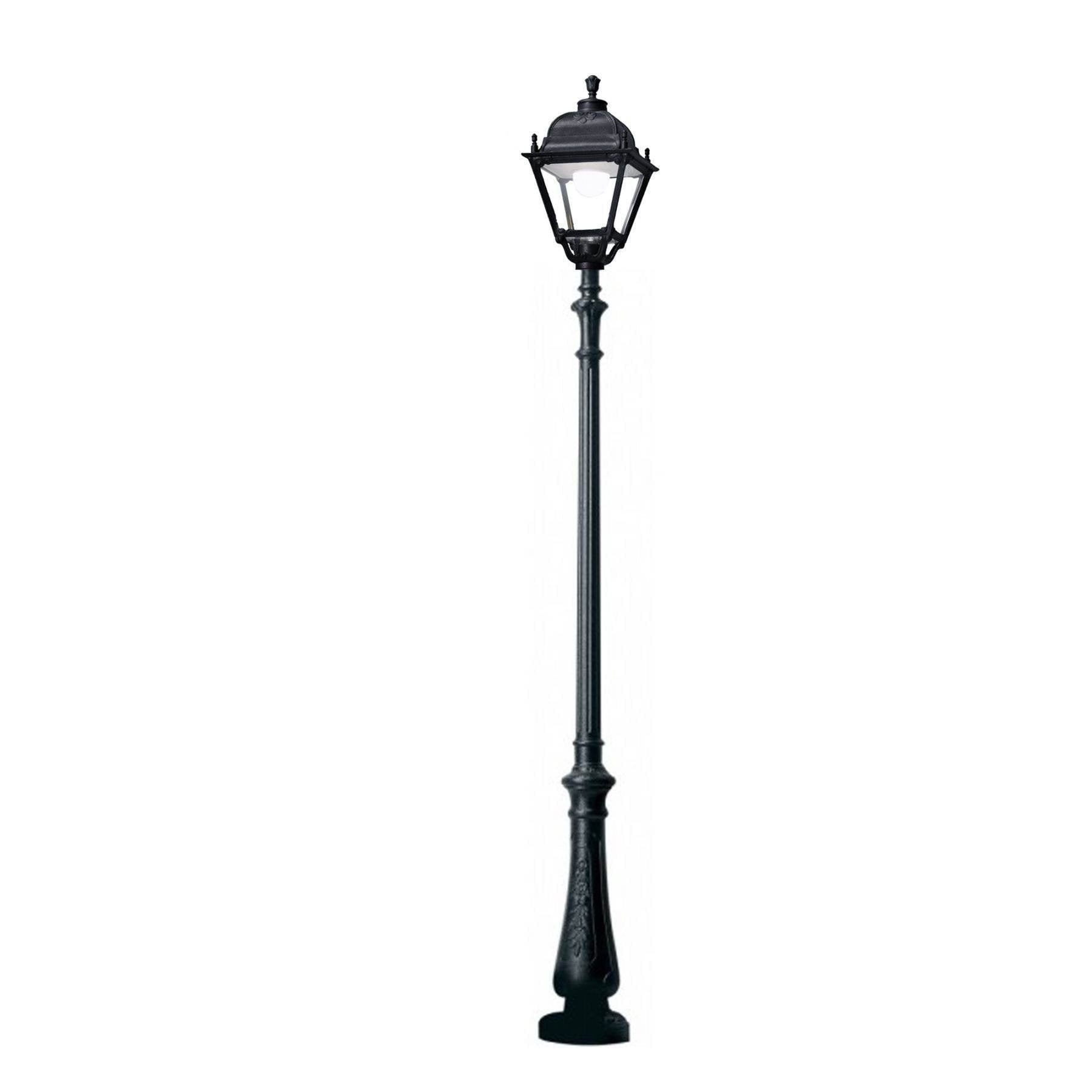 Nebo/Simon Black Clear E27 Tall Single Post Light - Cusack Lighting