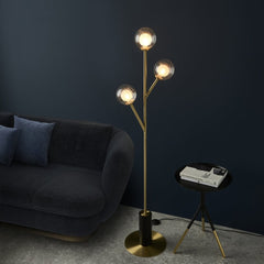 Ruthbury 3Lt Floor Lamp - Brass