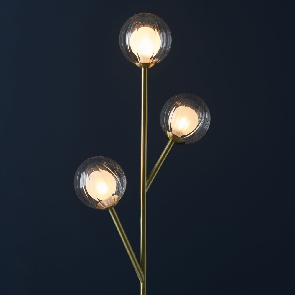 Ruthbury 3Lt Floor Lamp - Brass