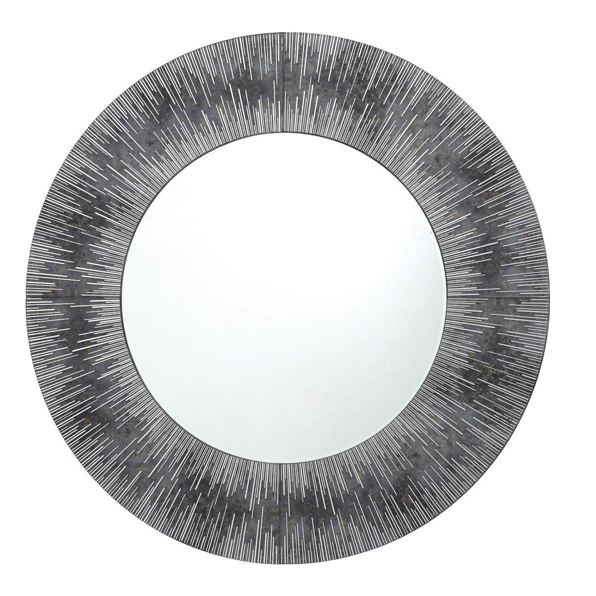 Dar Neome Round Mirror With Purple/Grey Frame 80CM - Cusack Lighting