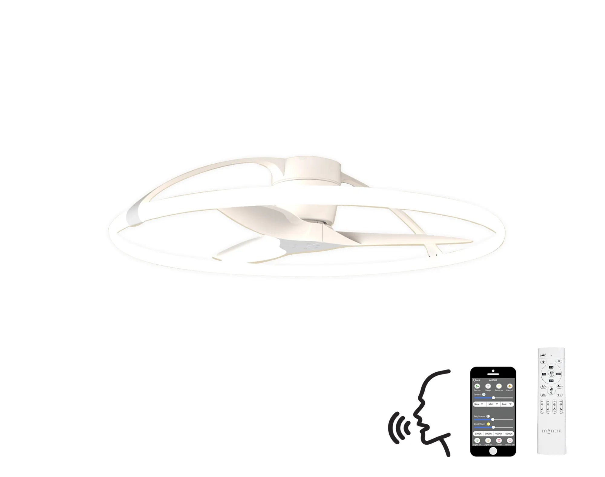 Nepal LED Fan Alexa/Google Voice Control - Various Colours