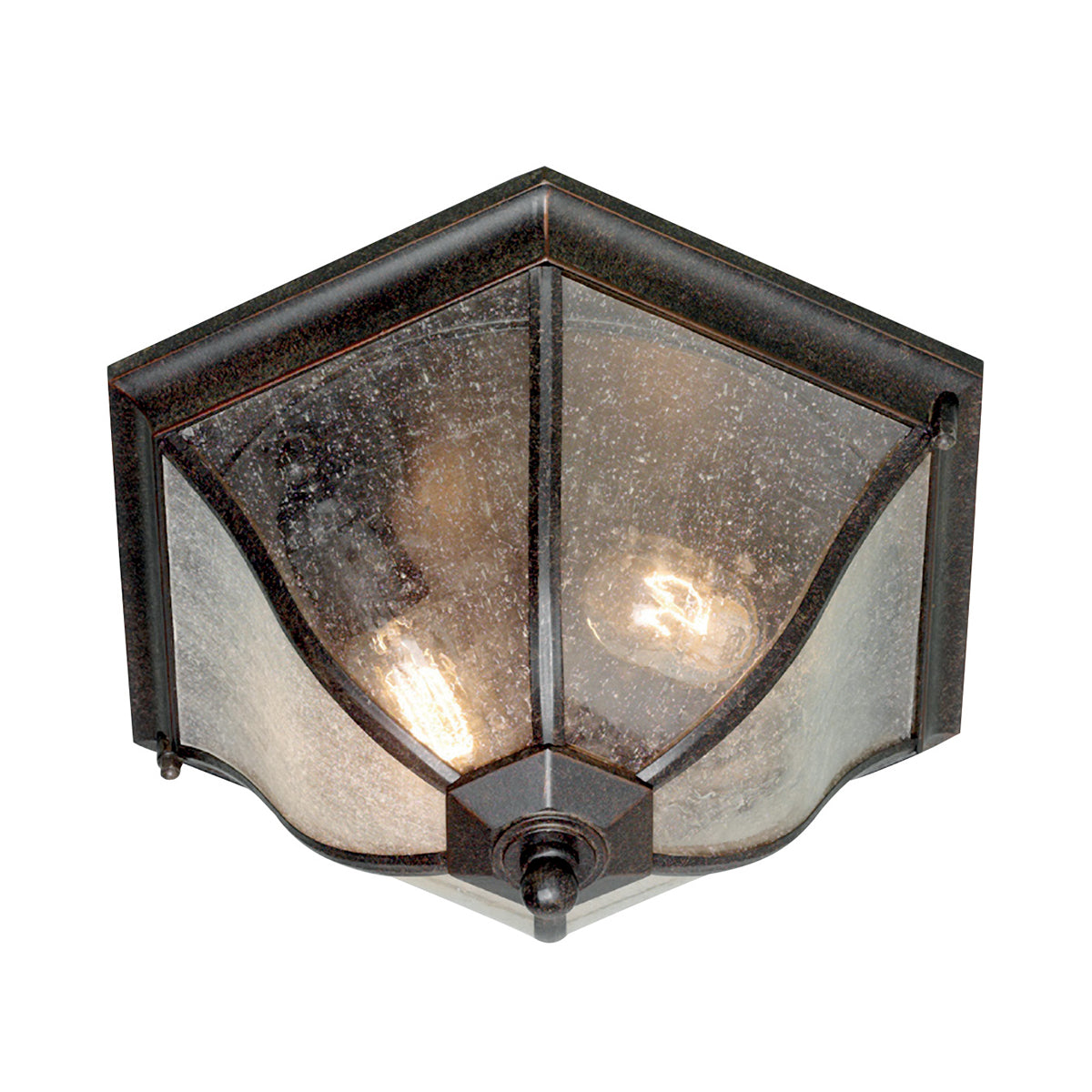 New England 2Lt Medium Flush Lantern – Weathered Bronze Finish