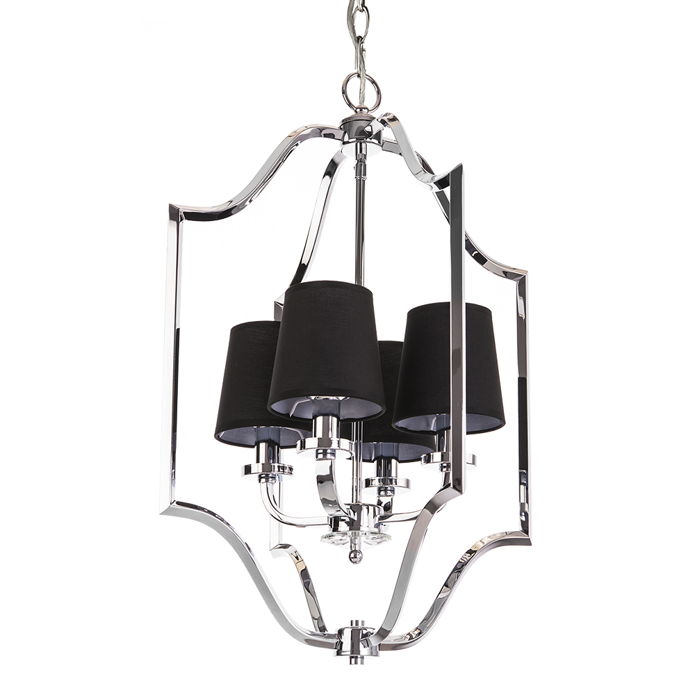 New York 4Lt Centre Ceiling Light - Chrome & Black Finish