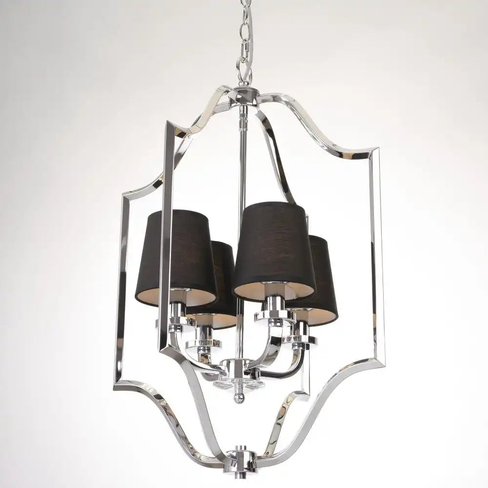 New York 4Lt Centre Ceiling Light - Chrome & Black Finish