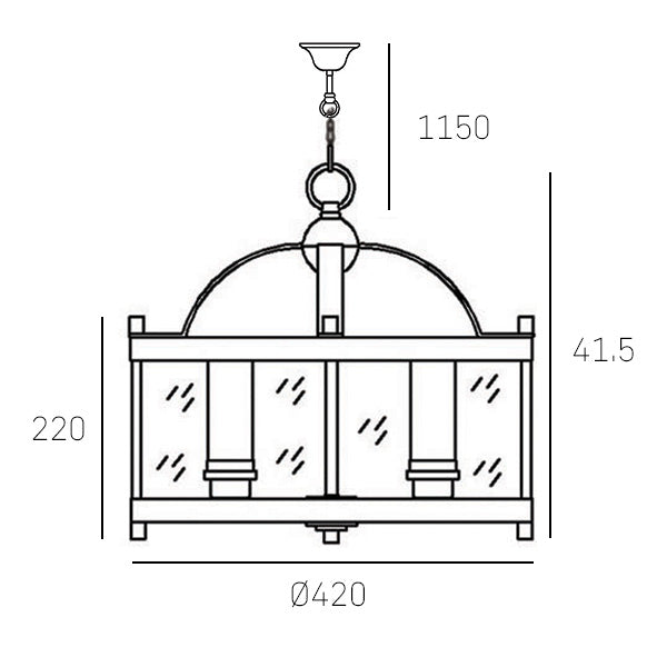 New York Centre light 4lt Polished Chrome Finish 