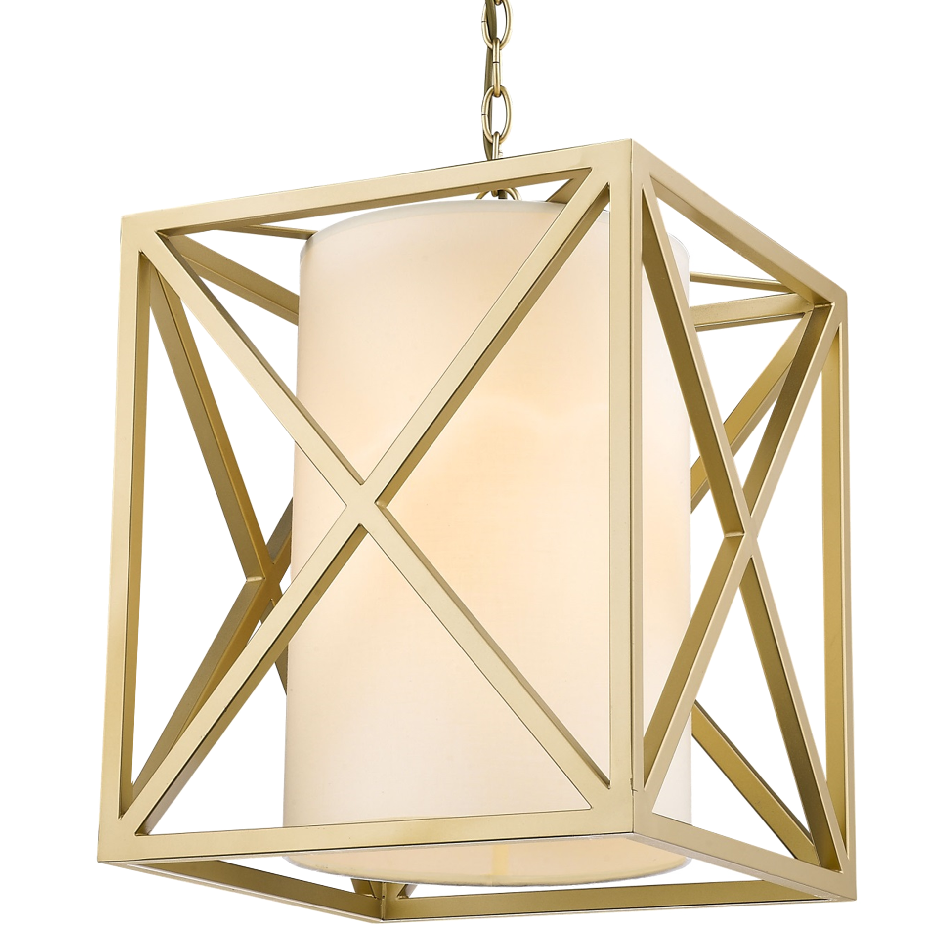 New York Pendant Ceiling Light - Gold & White Finish - Cusack Lighting