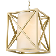 New York Pendant Ceiling Light - Gold & White Finish - Cusack Lighting
