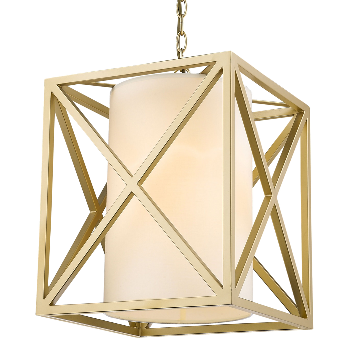 New York Pendant Ceiling Light - Gold & White Finish - Cusack Lighting