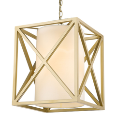 New York Pendant Ceiling Light - Gold & White Finish - Cusack Lighting