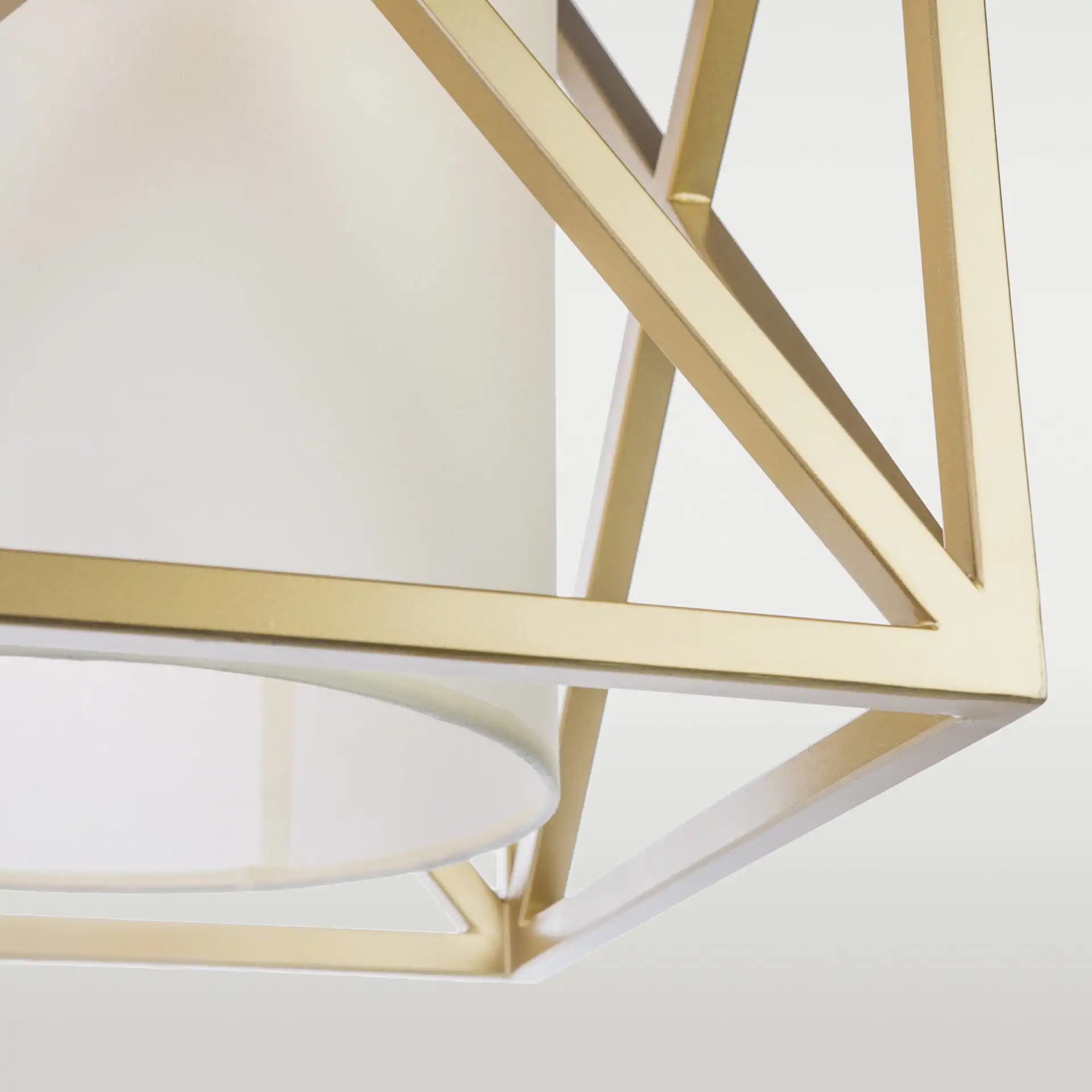 New York Pendant Ceiling Light - Gold & White Finish - Cusack Lighting