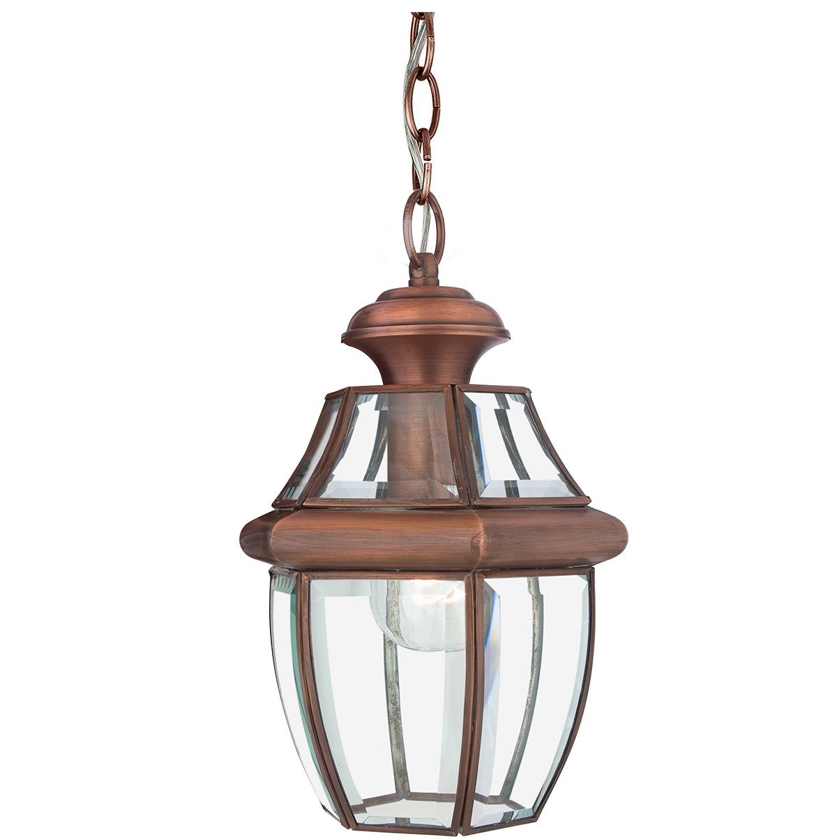 Newbury 1Lt Chain Lantern – Aged Copper Finish