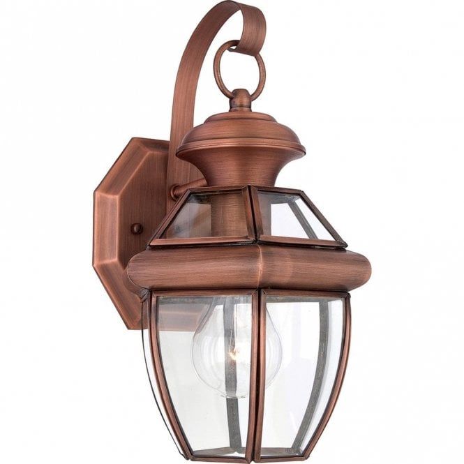 Newbury Small/Medium/Large Wall Lantern Polished Brass/Aged Copper-Finish