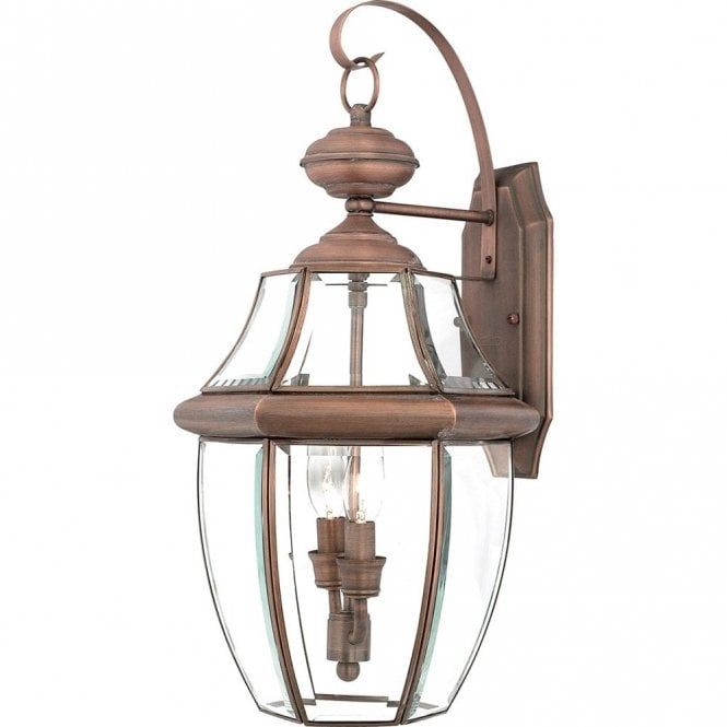 Newbury Small/Medium/Large Wall Lantern Polished Brass/Aged Copper-Finish