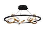 Nicki Indoor LED Hanging Light, 5 Ring, 25W LED, 3200K, 1375lm, Satin Black  &  Gold, 3yrs Warranty