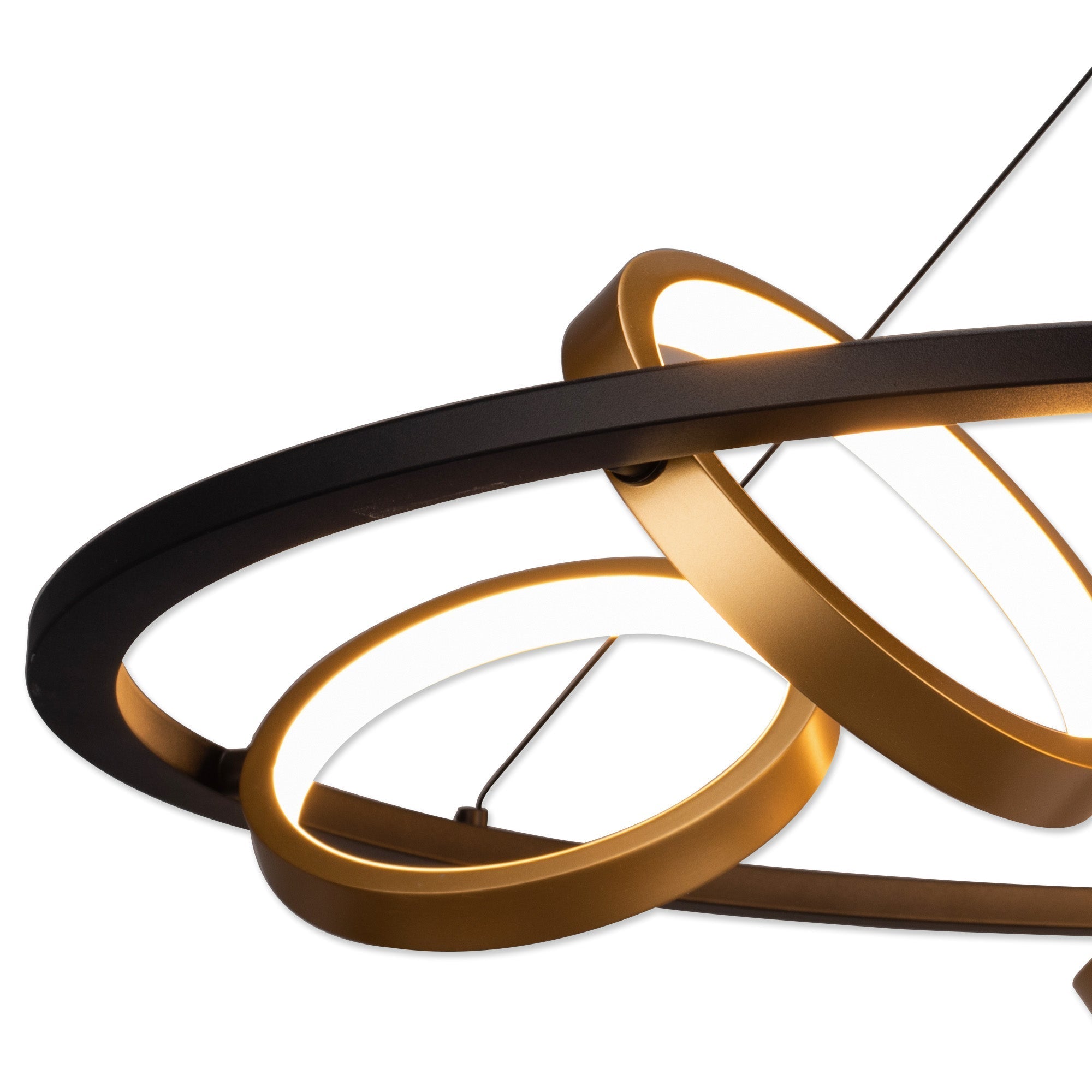 Nicki Indoor LED Hanging Light, 5 Ring, 25W LED, 3200K, 1375lm, Satin Black  &  Gold, 3yrs Warranty