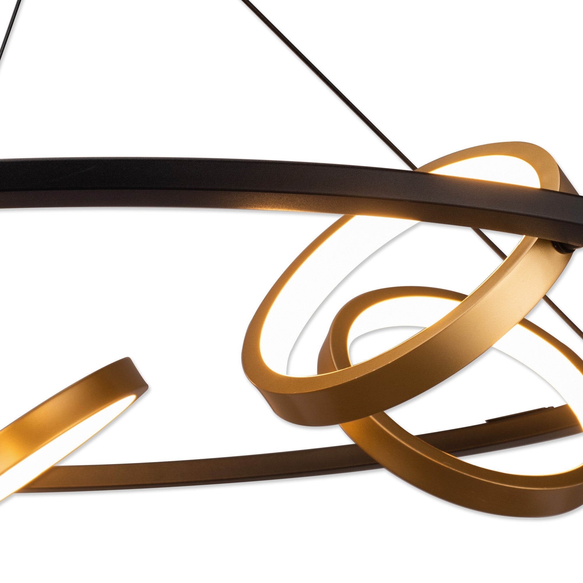 Nicki Indoor LED Hanging Light, 5 Ring, 25W LED, 3200K, 1375lm, Satin Black  &  Gold, 3yrs Warranty