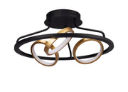 Nicki Indoor Semi Flush Ceiling Light, 3/5Ring, Satin Black  &  Gold, 3yrs Warranty