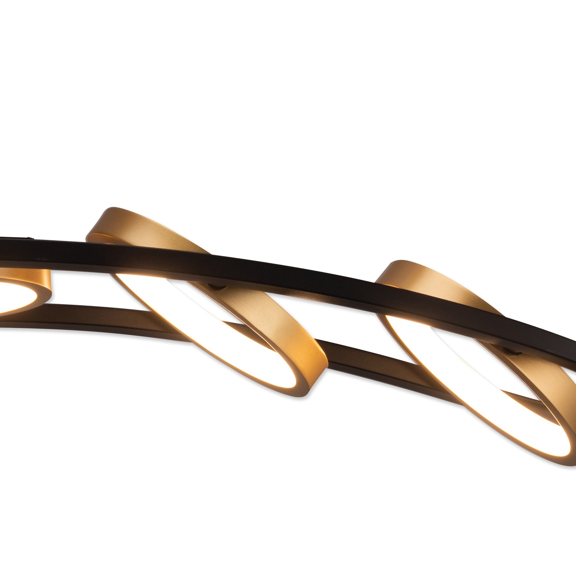 Nicki Indoor Semi Flush Ceiling Light, 3/5Ring, Satin Black  &  Gold, 3yrs Warranty