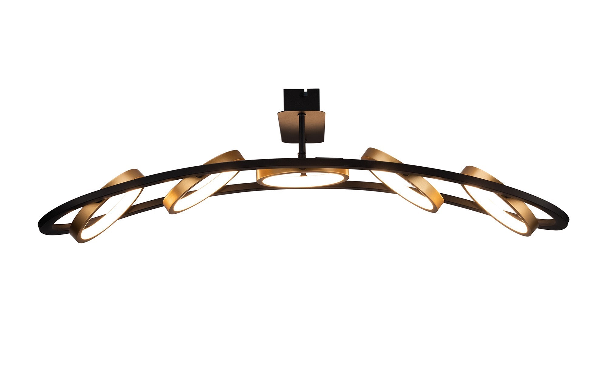 Nicki Indoor Semi Flush Ceiling Light, 3/5Ring, Satin Black  &  Gold, 3yrs Warranty
