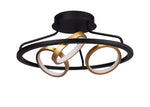 Nicki Indoor Semi Flush Ceiling Light, 3/5Ring, Satin Black  &  Gold, 3yrs Warranty
