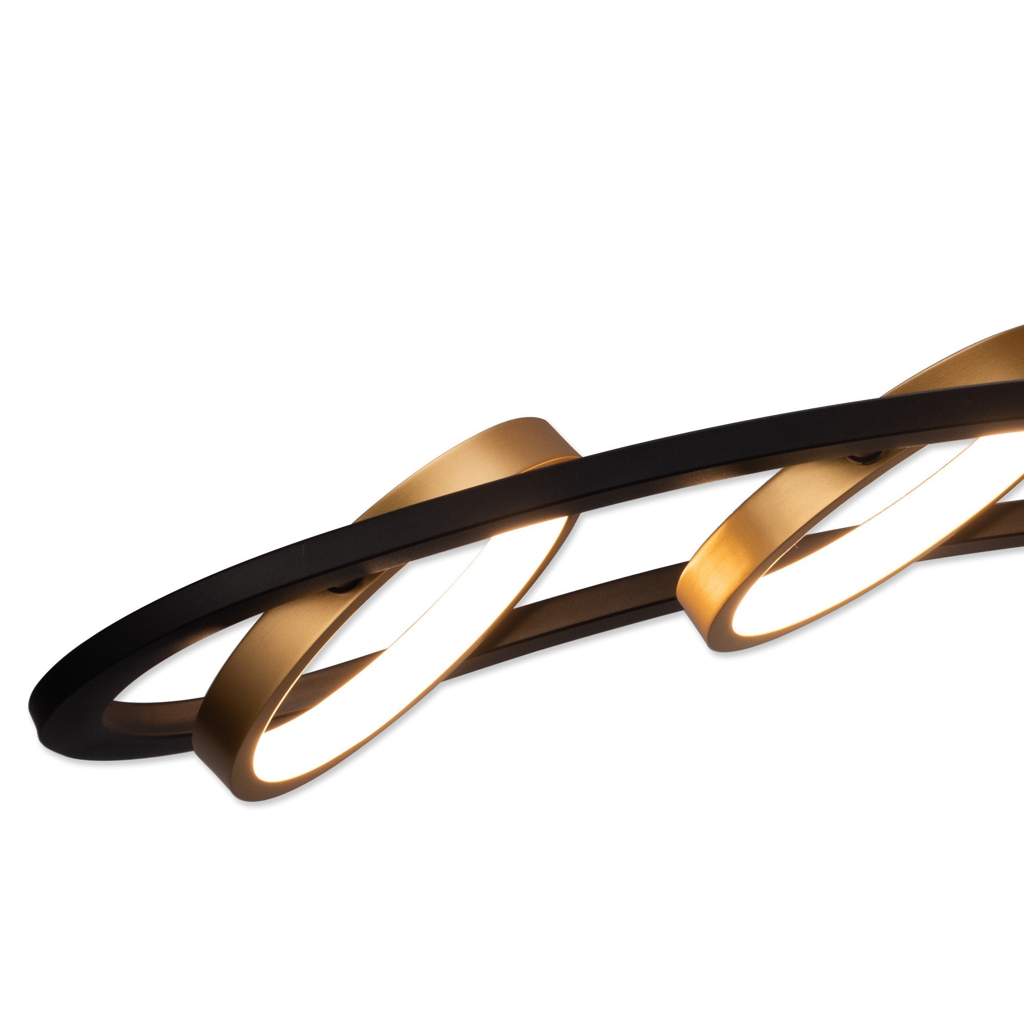 Nicki Indoor Semi Flush Ceiling Light, 3/5Ring, Satin Black  &  Gold, 3yrs Warranty