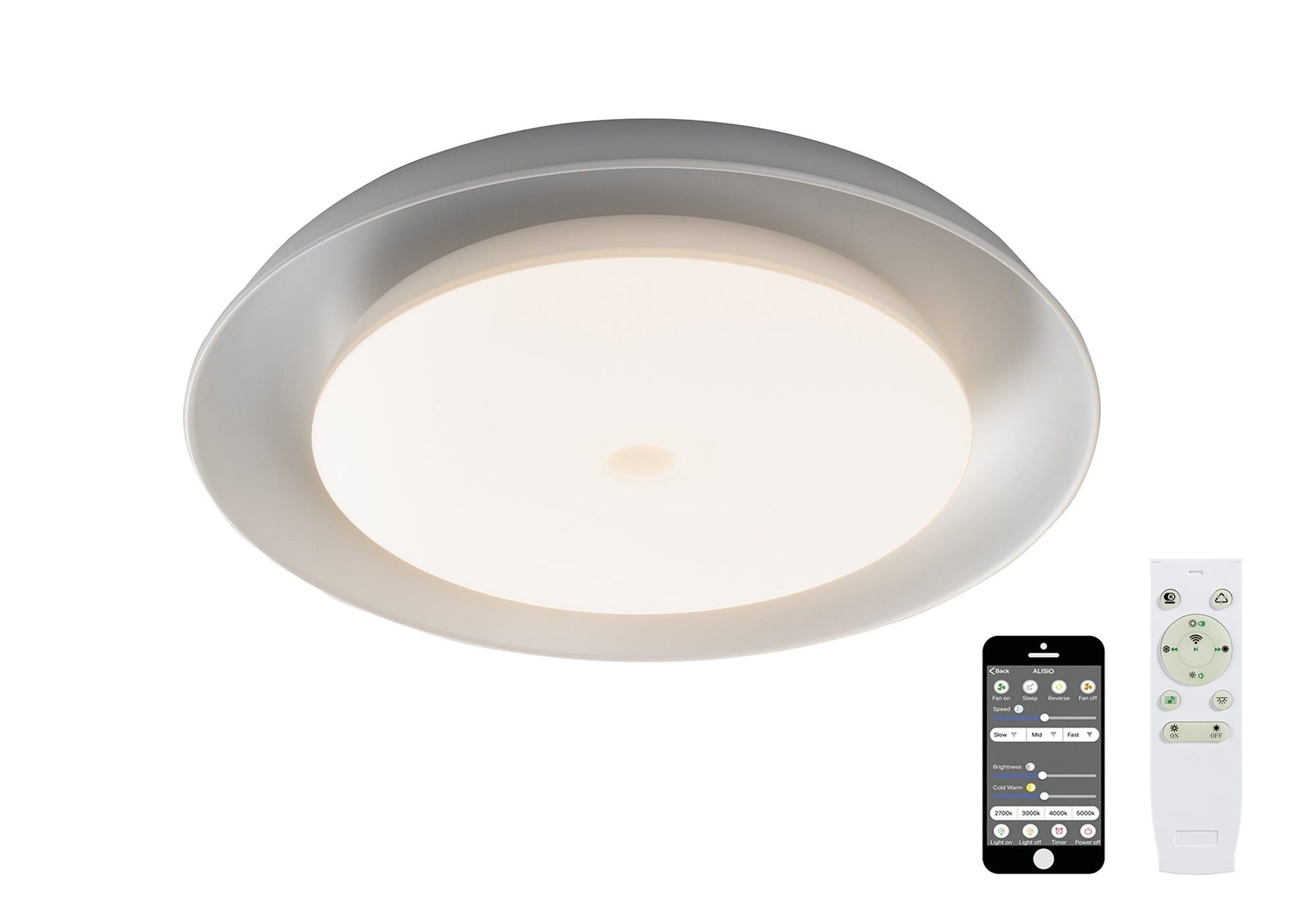 Nifty Ceiling, 1 x 36W LED RGB, Tuneable White 3000K-6000K, 1800lm, 10W Speaker, Bluetooth/Remote Control/App Control, 3yrs Warranty