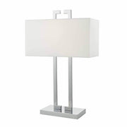 Nile Table Lamp Polished Chrome c/w Ivory Shade - Cusack Lighting