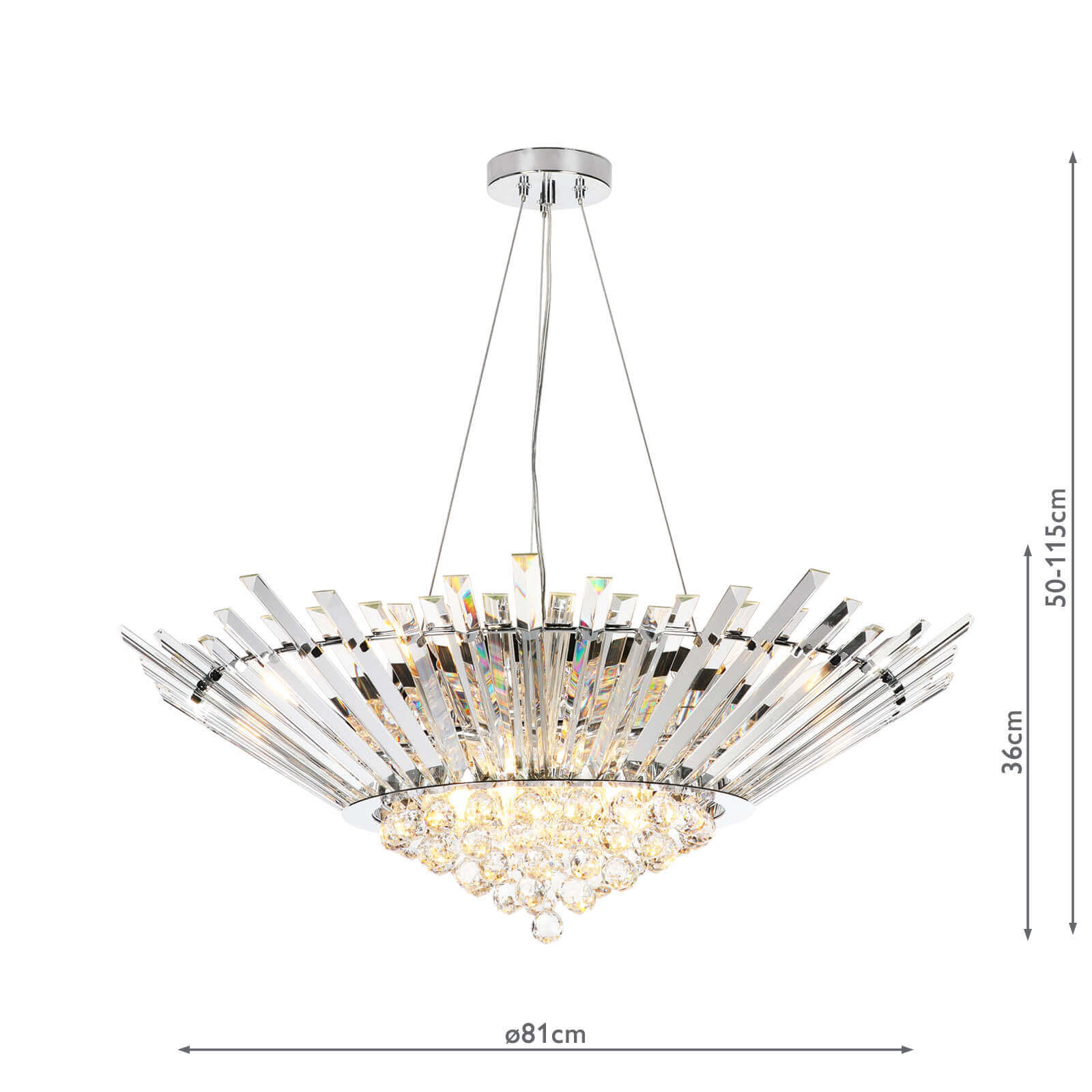 Nimbus 9Lt Crystal Ceiling Light Polished Chrome Crystal