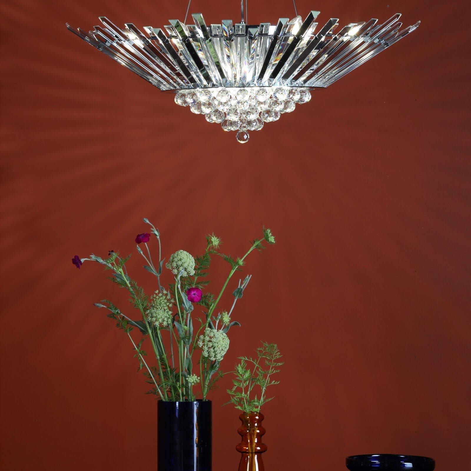 Nimbus 9Lt Crystal Ceiling Light Polished Chrome Crystal