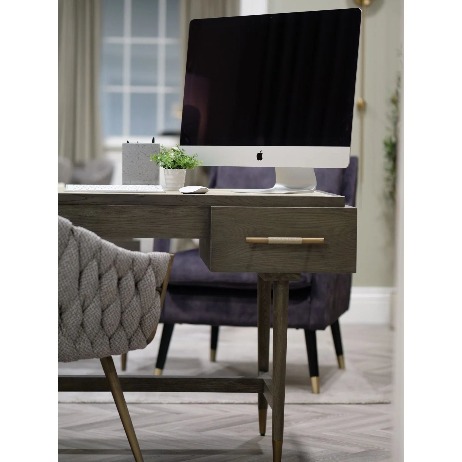 Nimes Writing Desk - Grey Oak Finish