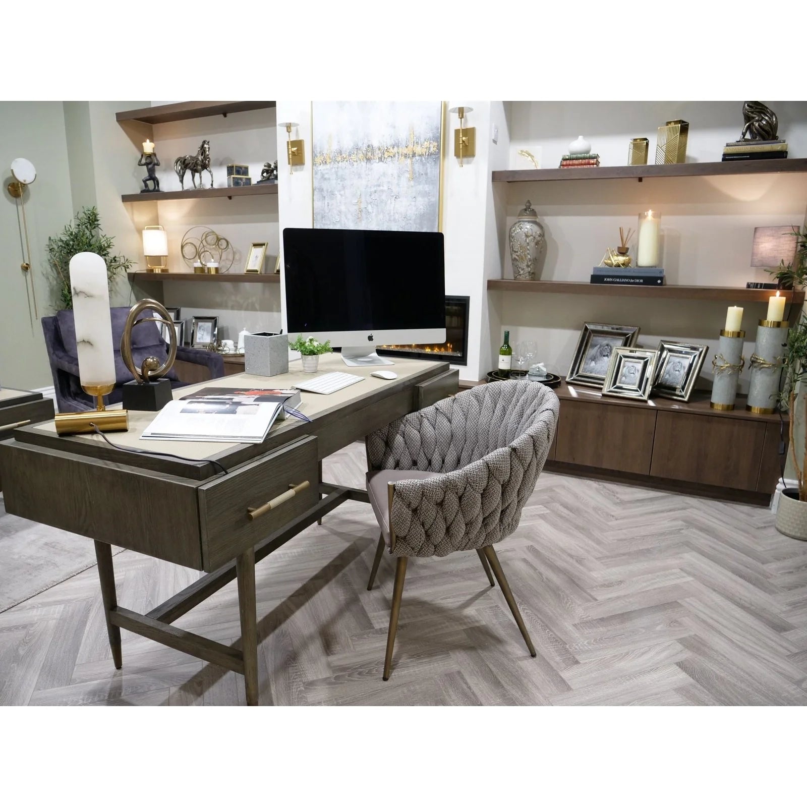 Nimes Writing Desk - Grey Oak Finish