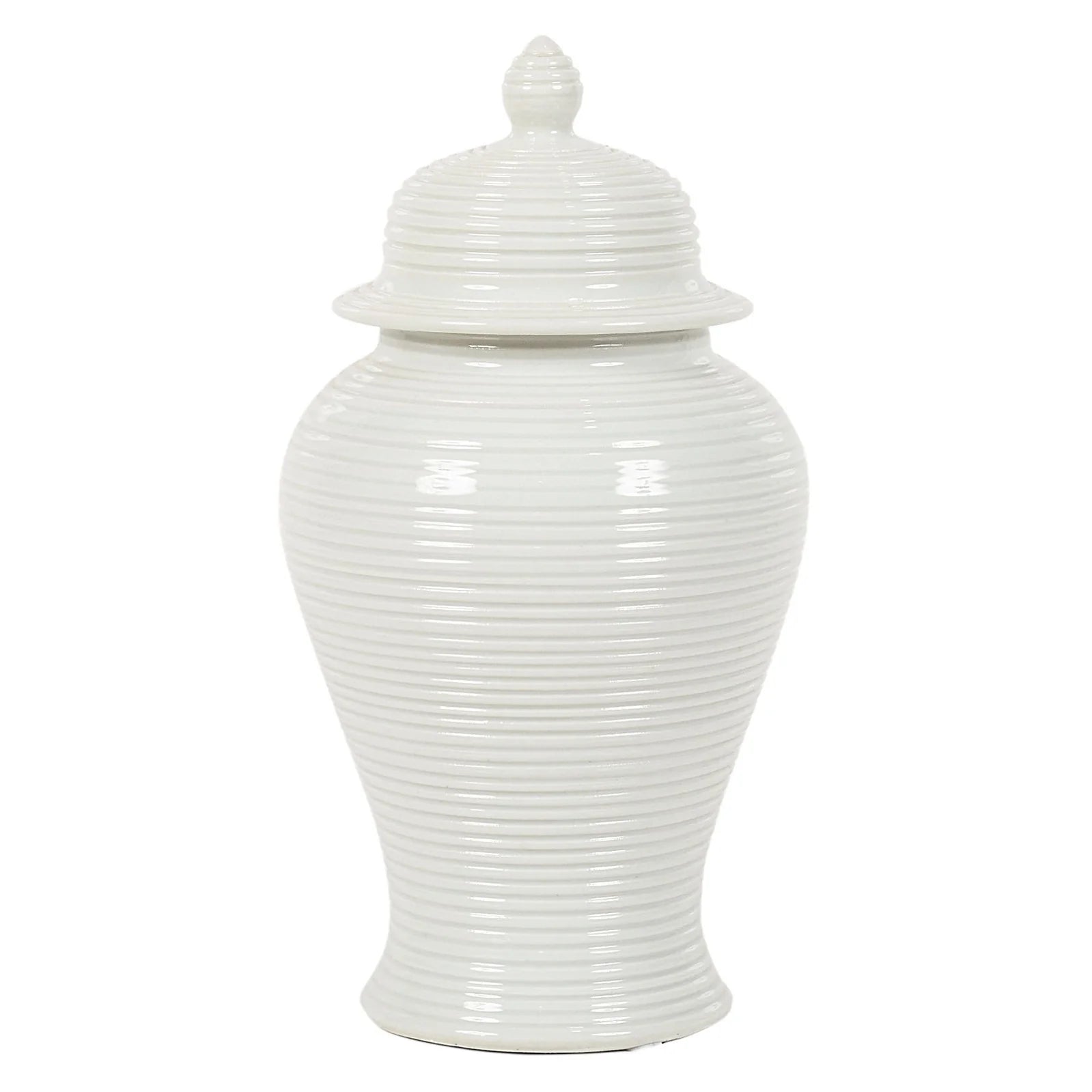 Nina 10'' Jar - White Ridged Finish