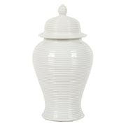 Nina 10'' Jar - White Ridged Finish