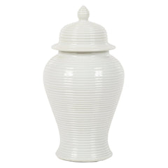 Nina 10'' Jar - White Ridged Finish