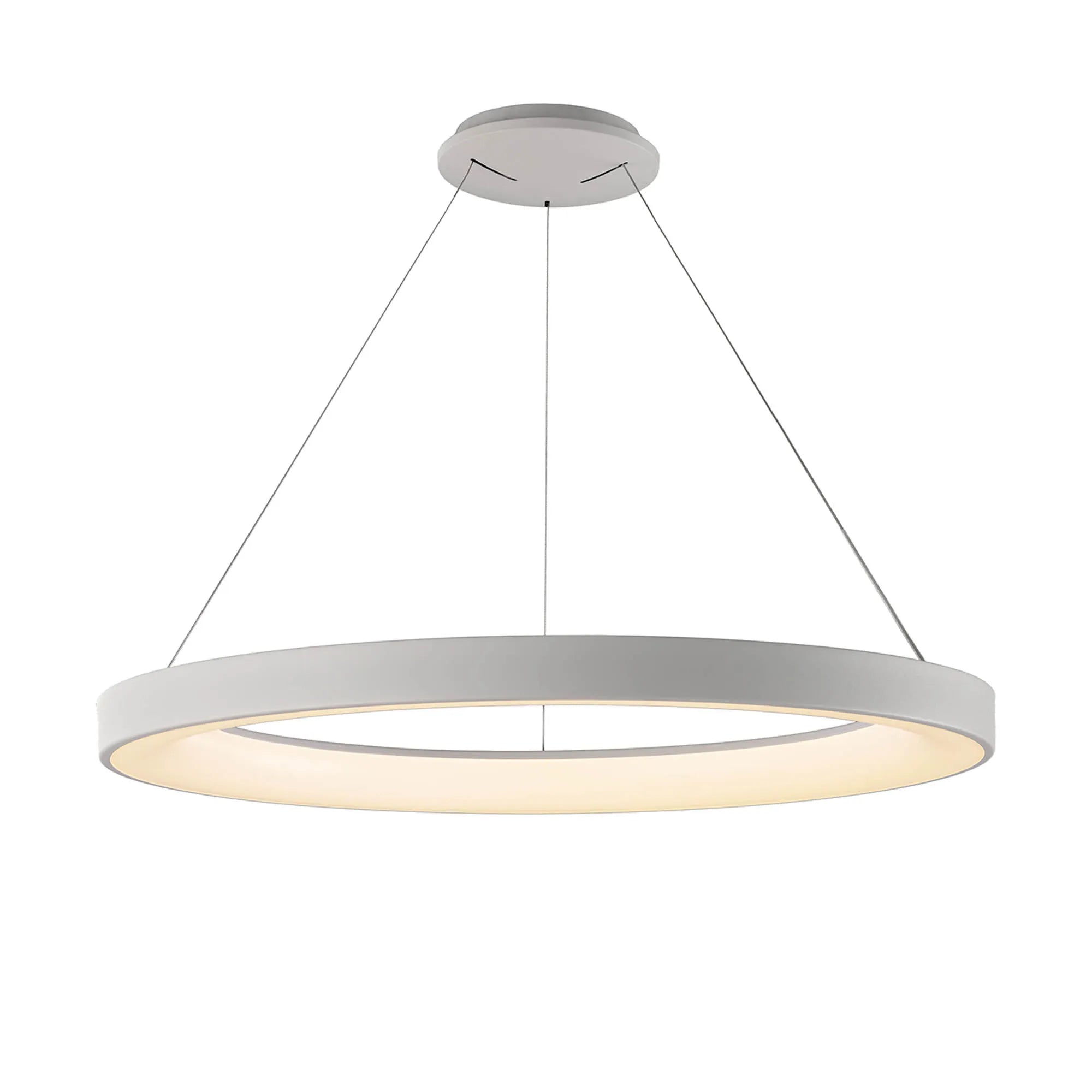 Niseko LED Ring Pendant - Wood/White
