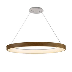 Niseko LED Ring Pendant - Wood/White