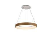 Niseko LED Ring Pendant - Wood/White