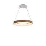 Niseko LED Ring Pendant - Wood/White