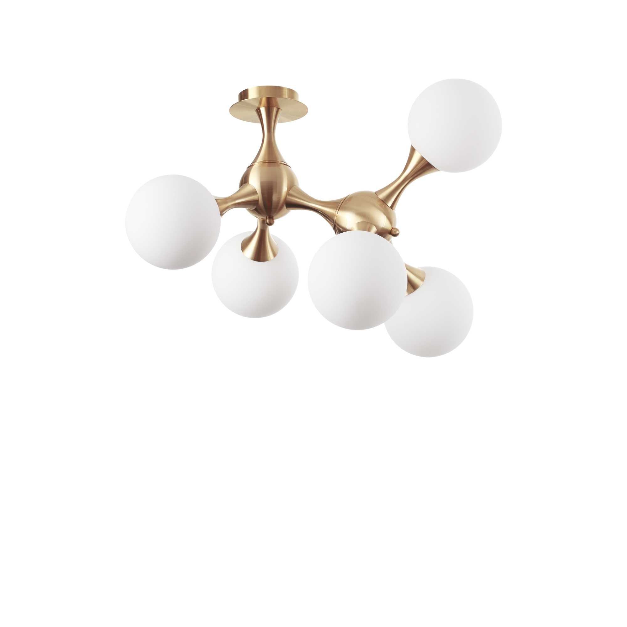 Nodi Flush Light - White Chrome Brass - Cusack Lighting