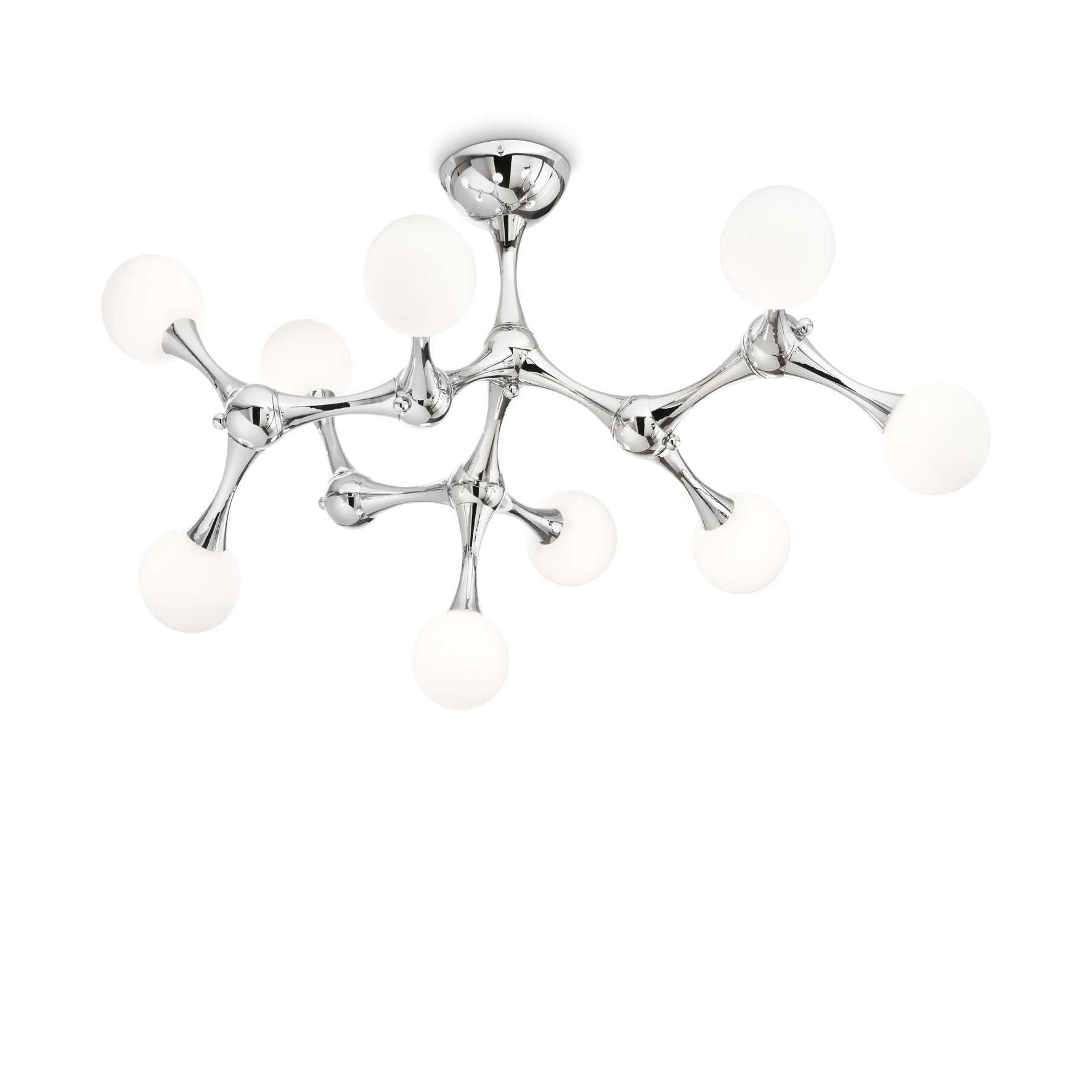 Nodino Semi Flush Light - White,Chrome Finish - Cusack Lighting