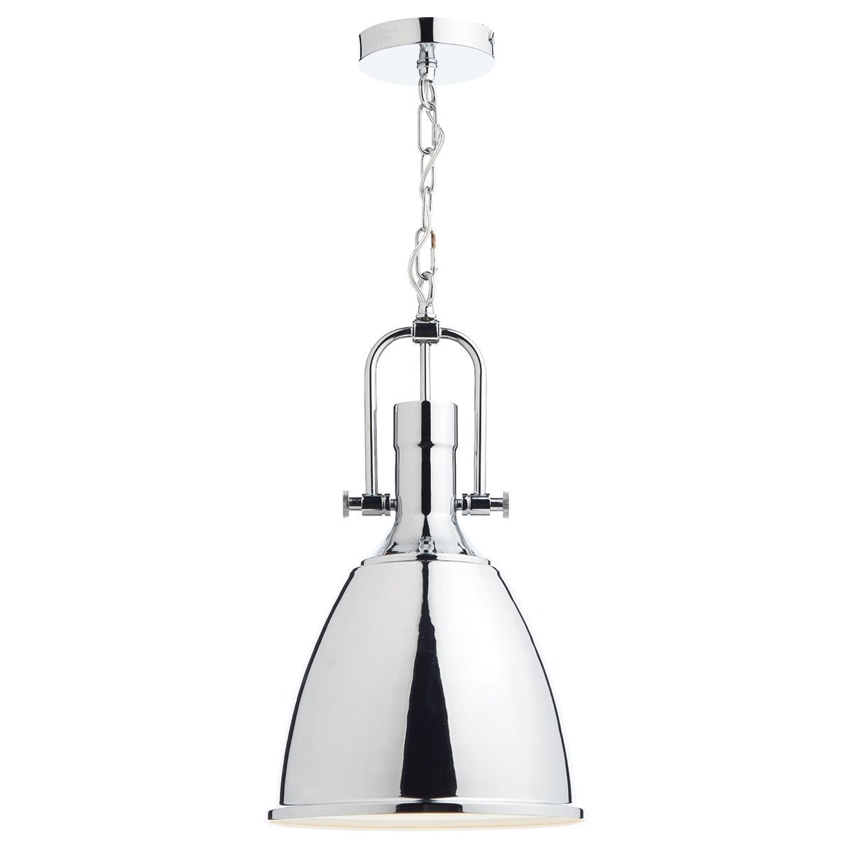 Dar Nolan 1Lt Pendant Ceiling Light - Polished Chrome Finish