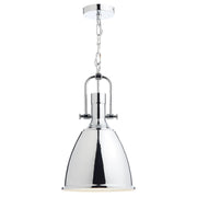 Dar Nolan 1Lt Pendant Ceiling Light - Polished Chrome Finish