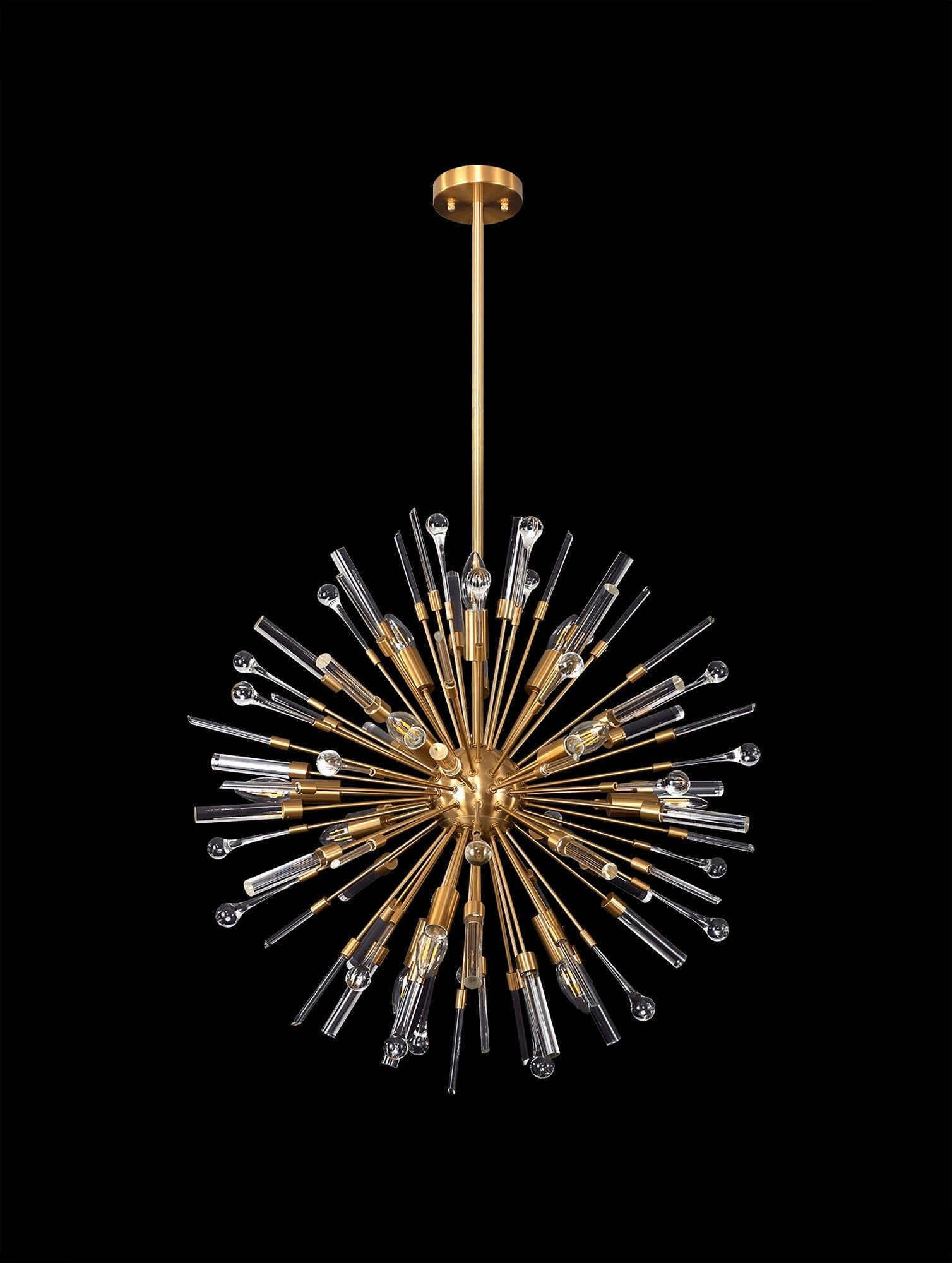 Noon Pendant 12 Light E14 Antique Gold/Clear Glass