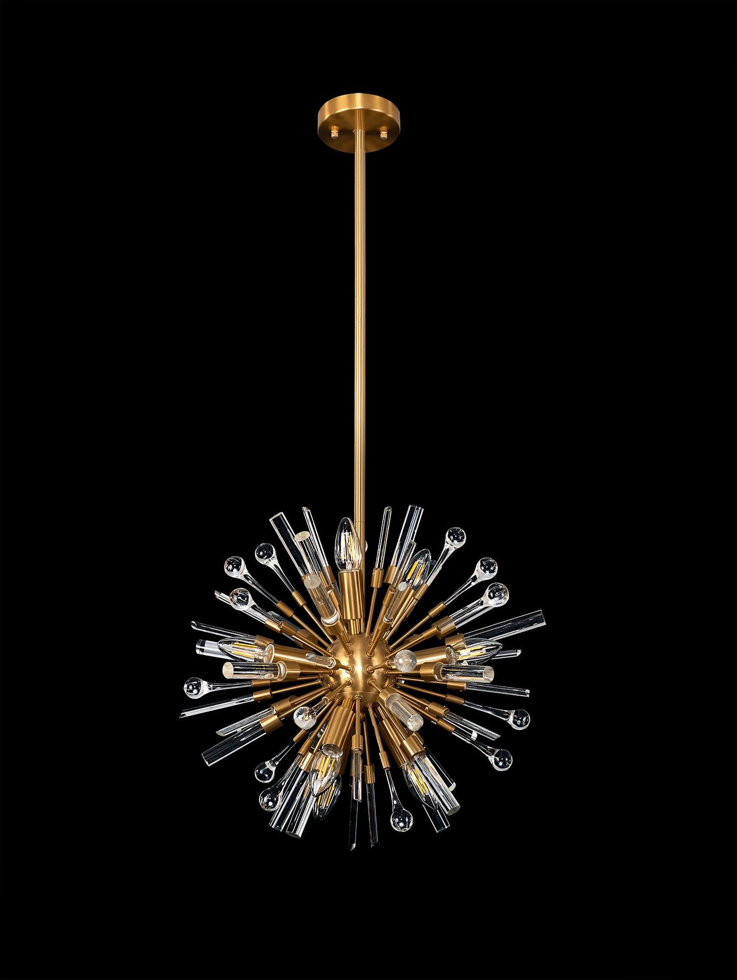 Noon Pendant 9 Light E14 Antique Gold/Clear Glass