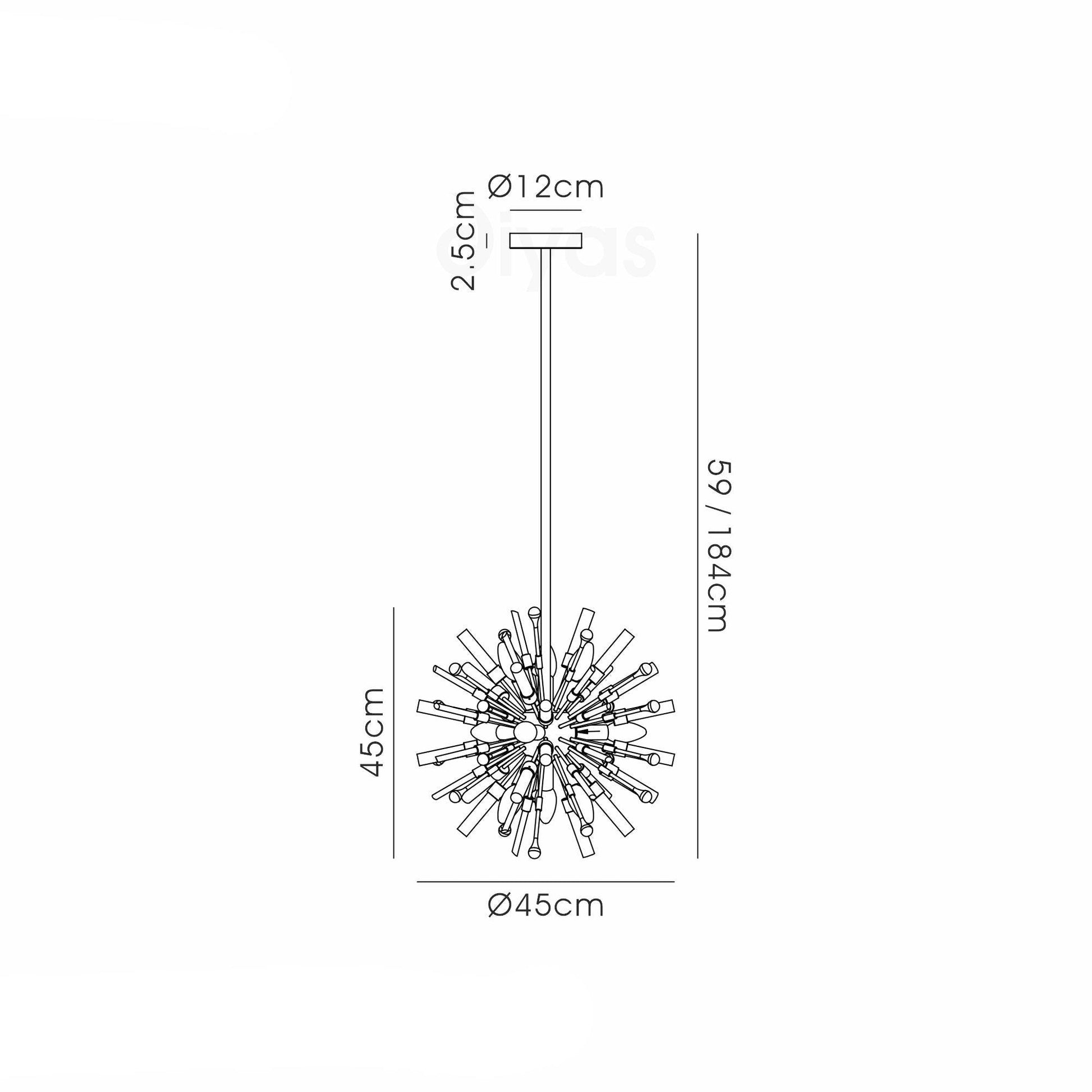 Noon Pendant 9 Light E14 Antique Gold/Clear Glass