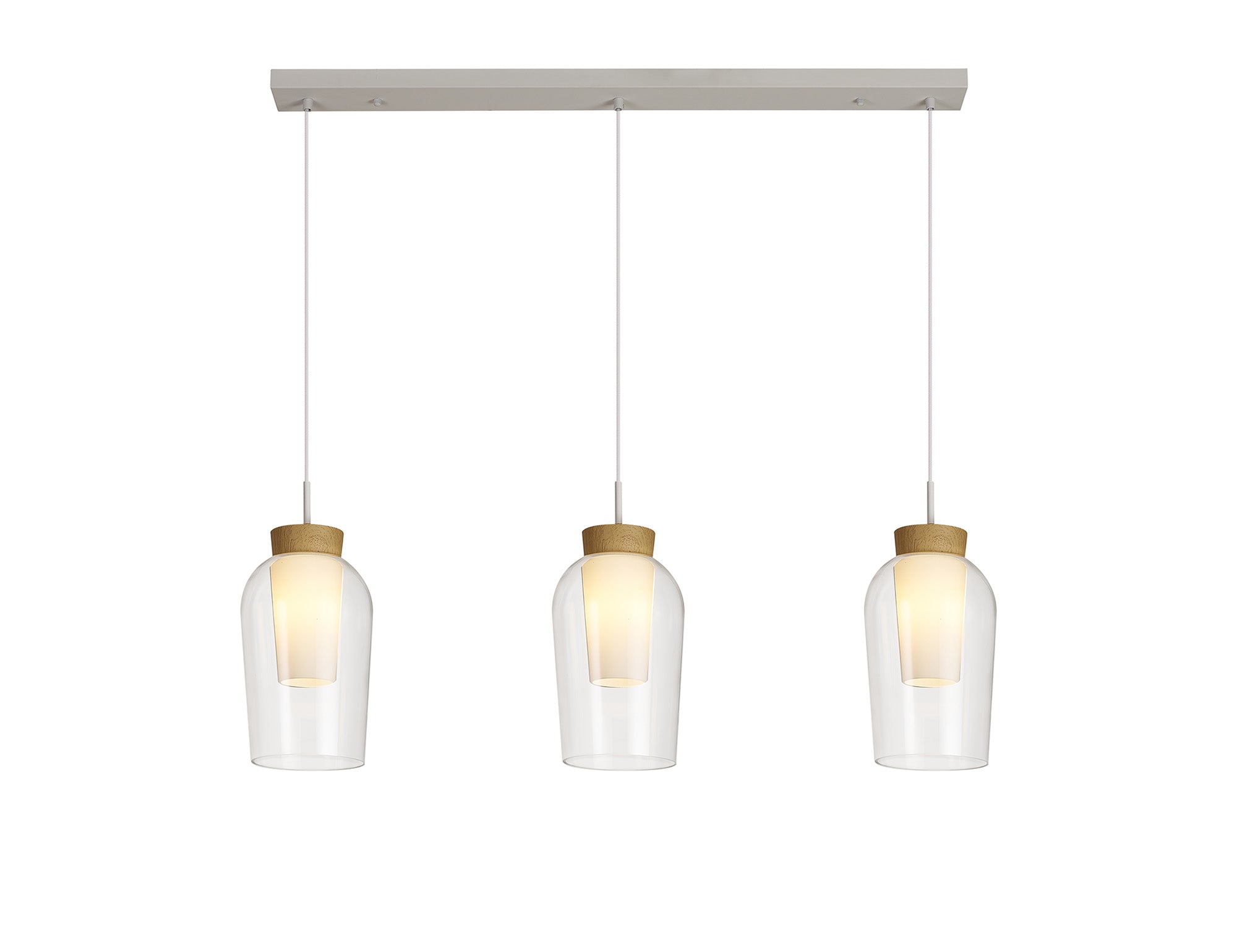 Nora 3Lt Linear Pendant - Various Colours
