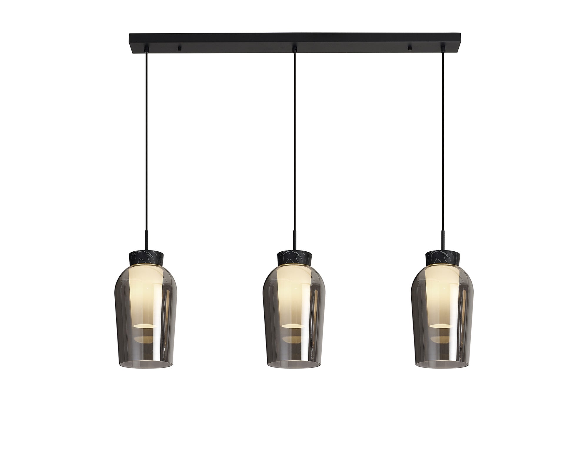 Nora 3Lt Linear Pendant - Various Colours