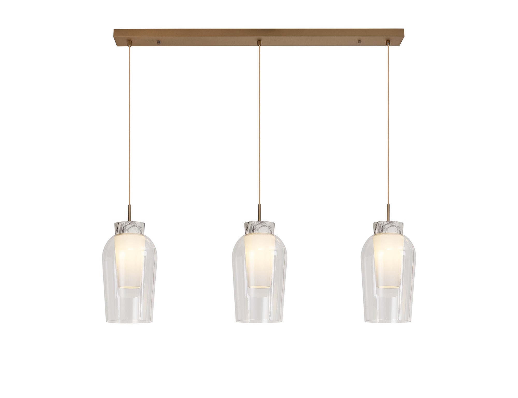 Nora 3Lt Linear Pendant - Various Colours
